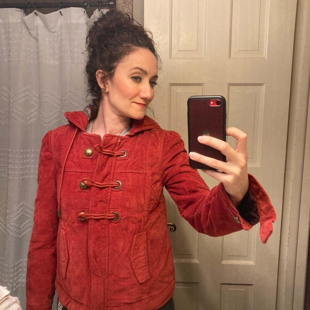 Burnt orange corduroy jacket nicely lined